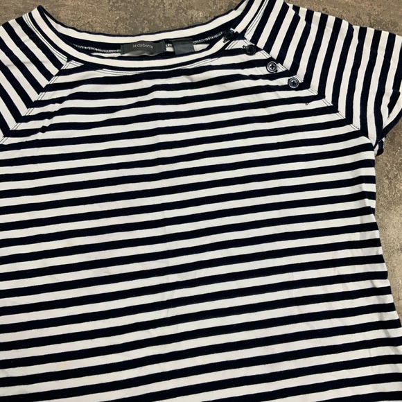 Liz Claiborne Women’s Size XL Nautical Navy & White Striped T-Shirt - OBO - Picture 6 of 6
